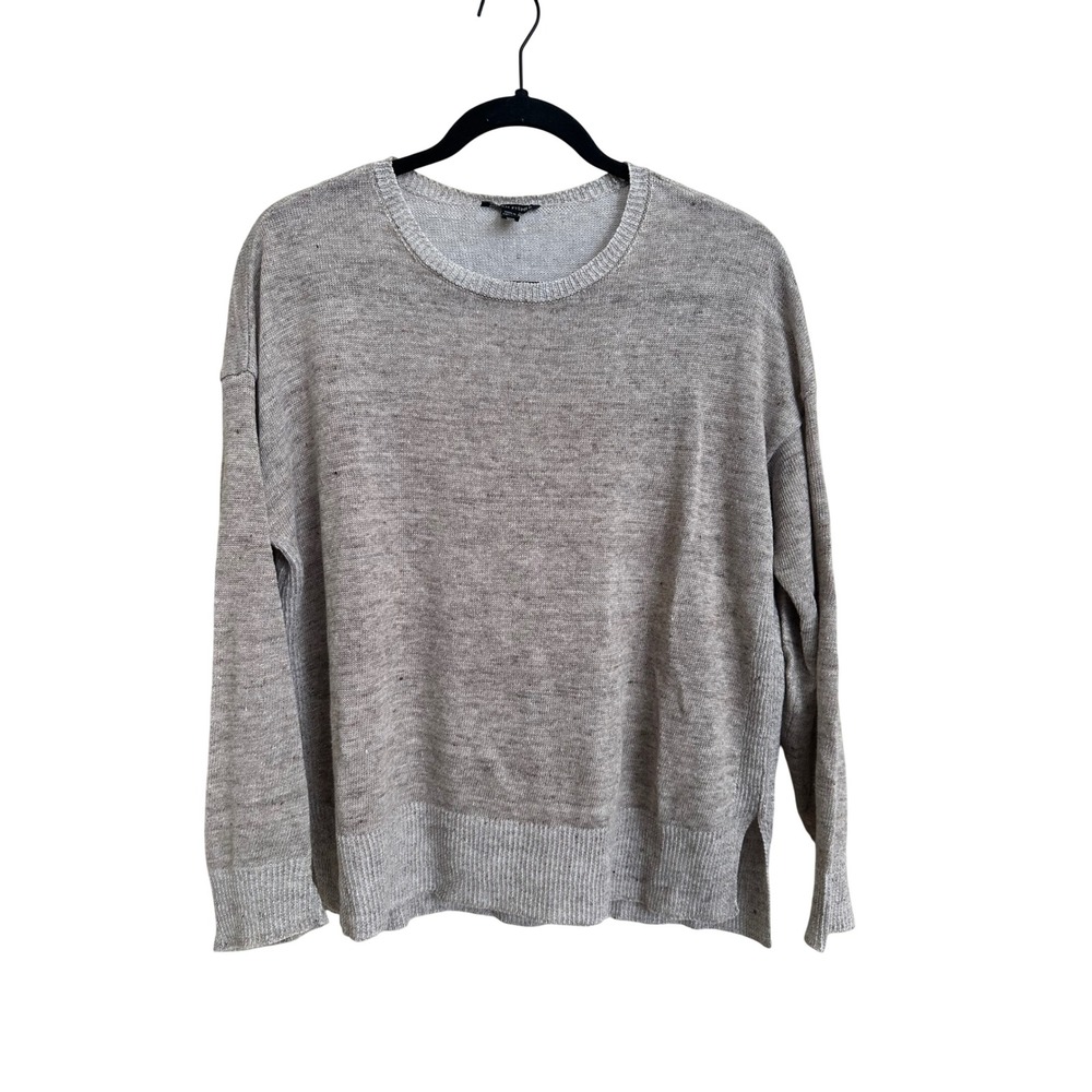 Eileen Fisher Organic Linen Marled Knit Crewneck Sweater‎ Size Small